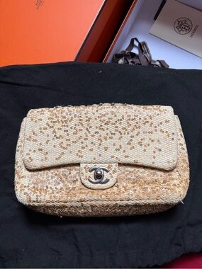 Chanel Beige Sequin Flapbag